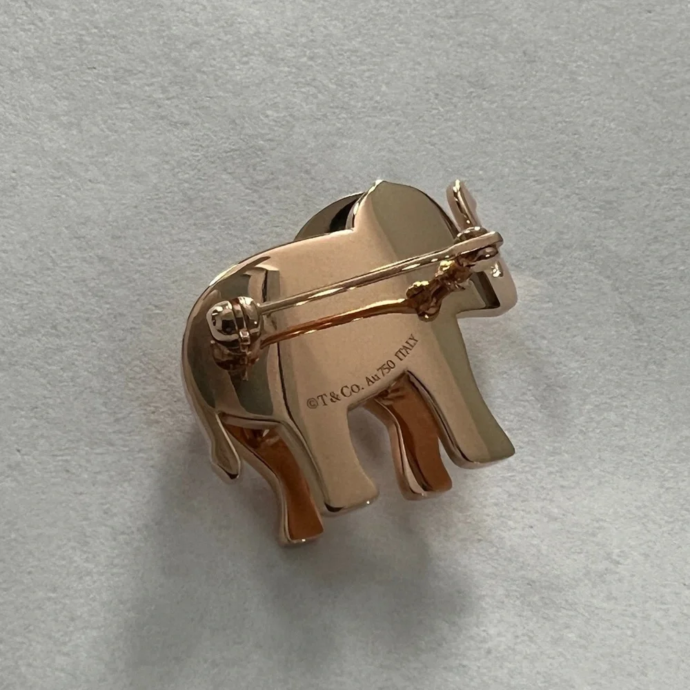 Stylish rose Gold Elephant Brooch
